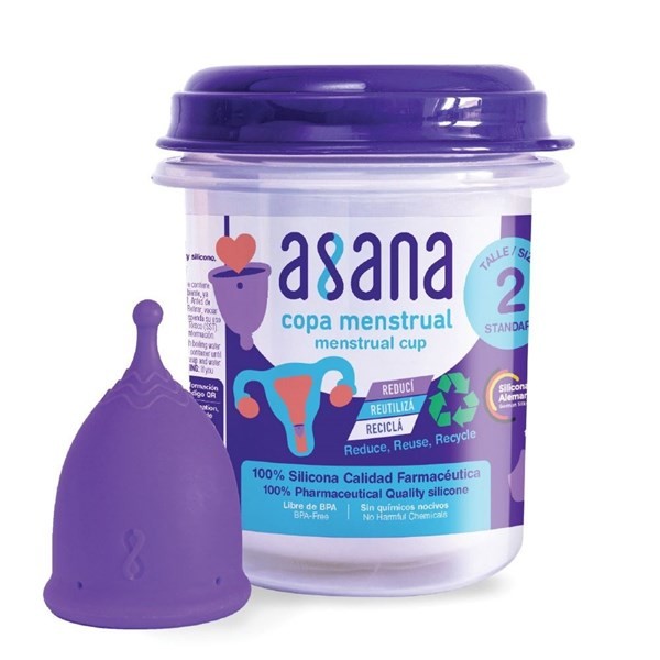 Asana Copa Menstrual Talle 2 + Frasco Contenedor #1