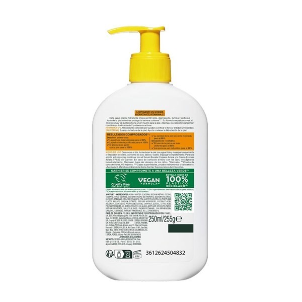 Gel de Limpieza Facial Garnier Hidratante Vitamina C x 250 ml alt