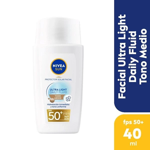 Nivea Sun Ultra Light Daily Fluid Tono Medio Fps 50+ x 40 ml