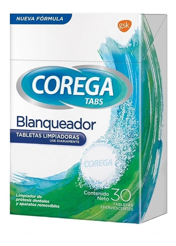 Corega Tabletas Limpiadoras Tabs Whitening (30 Unidades) #1