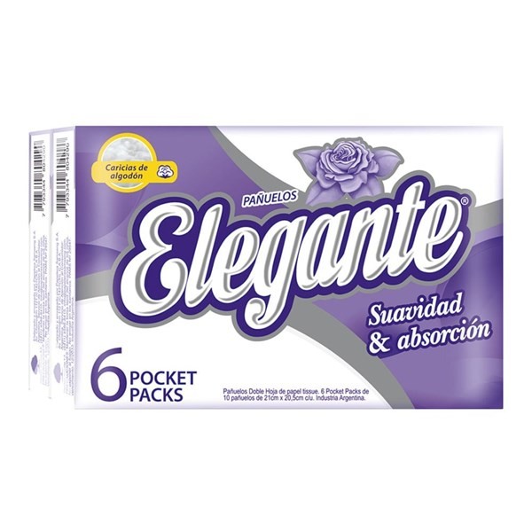 Pañuelos Descartables Elegante 6 U Pocket de 10 pañuelos #1