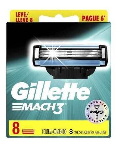 Gillette Cartuchos Repuesto de Afeitar 3 mach 8 Unidades
