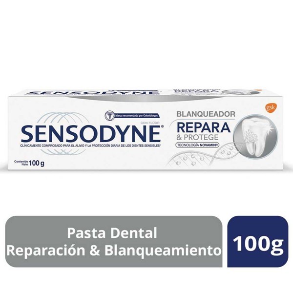 Sensodyne Crema Dental Repara Y Protege Blanqueador Para Dientes Sensibles 100 gr #1