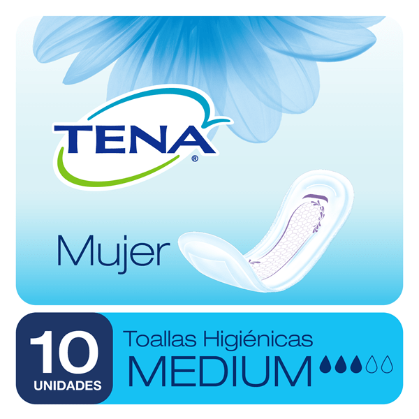 Tena Toallas Medium Para Mujer (10 Unidades) alt