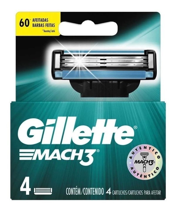 Cartuchos Para Afeitar Gillette 3 mach x 4 un alt