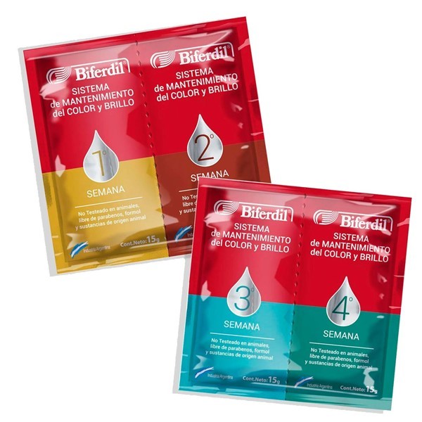 Biferdil Tratamiento Capilar Mantenimiento Color Y Brillo 15 gr 4 Sachets #1