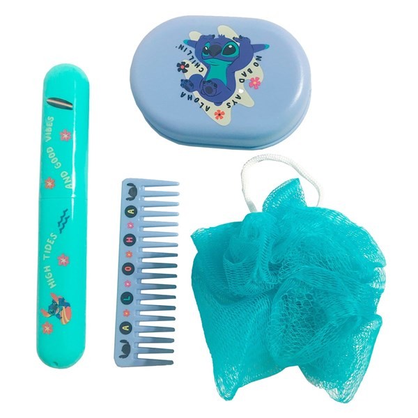 Stitch Set De Baño (estuche + Esponja + Peine + Jabonera + Lima) alt