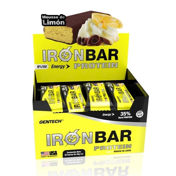 Gentech Iron Bar Barra Proteica Mousse Limon 20 Unidades alt