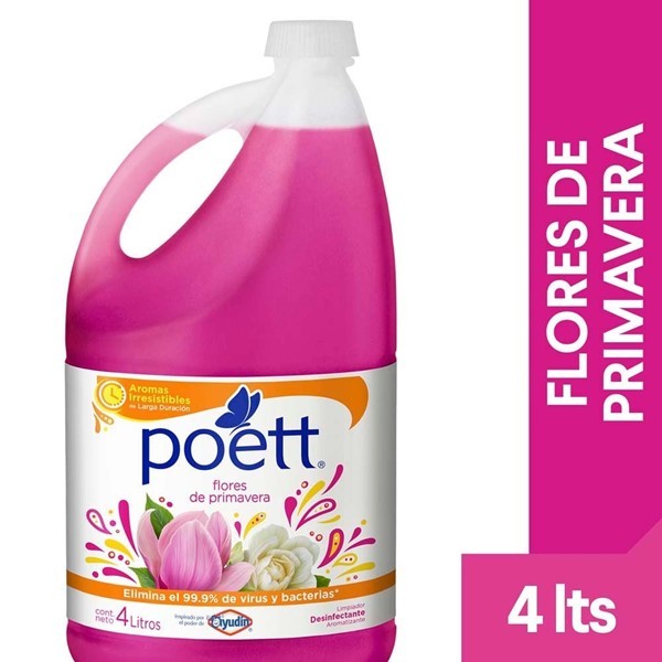 Limpiador Desinfectante De Pisos Poett Flores De Primavera 4 L