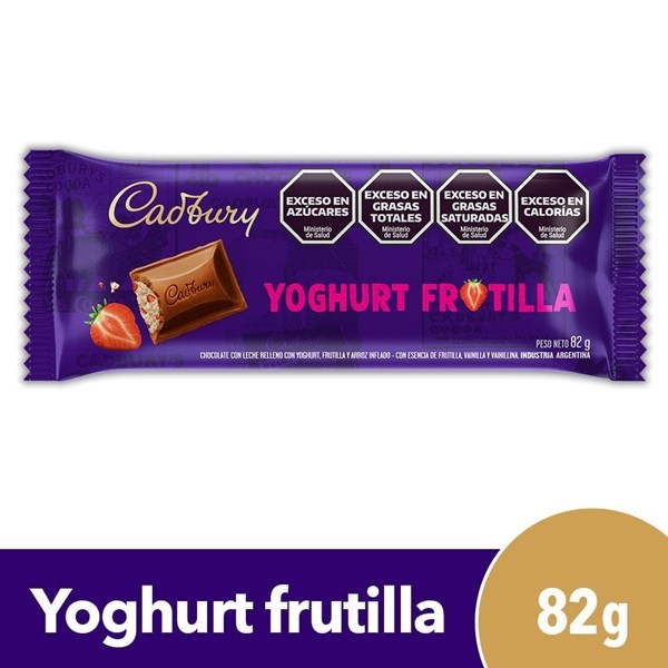 Chocolate Cadbury Frutilla Relleno Yoghurt 82 G.