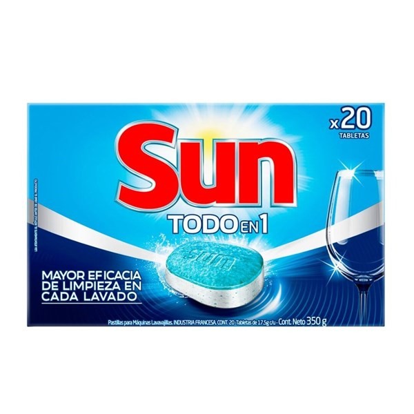 Lavavajillas Para Máquina Sun Tabletas 3 en 1 Caja x 20 un #1