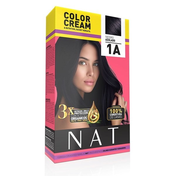 Nat Kit Tintura Color Cream & Nutrition Color 1A Negro Azulado #1