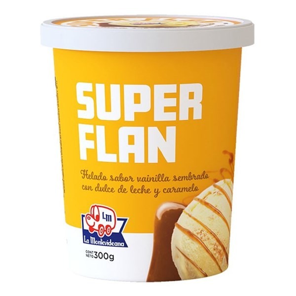 Helado La Montevideana Super Flan De Vainilla Con Dulce De Leche Y Caramelo 300 G #1