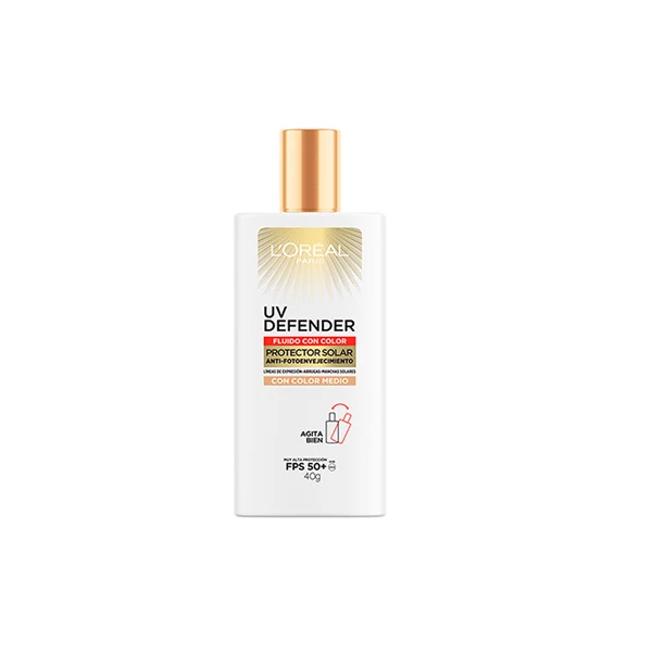Loreal Paris Protector Solar L'oreal Uv Defender Fps 50 fluido Tono Medio x 40 gr alt