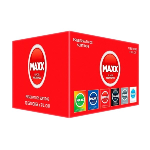 Maxx Preservativos Caja Mixta (12 Cajas de 3 Unidades C/U)