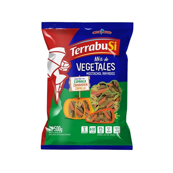 Fideos Mostacholes Terrabusi 3 Vegetales 500 G. #1