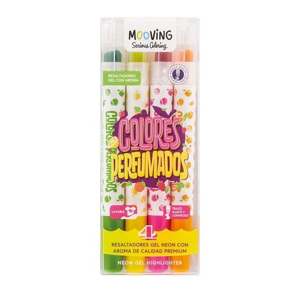 Mooving Resaltadores Gel Neon Con Aroma
