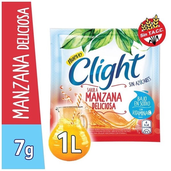 Jugo En Polvo Clight Manzana Deliciosa 7 Gr