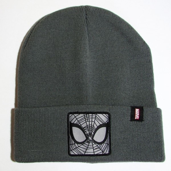 Spiderman Gorro De Invierno Gris Infantil Con Parche #1