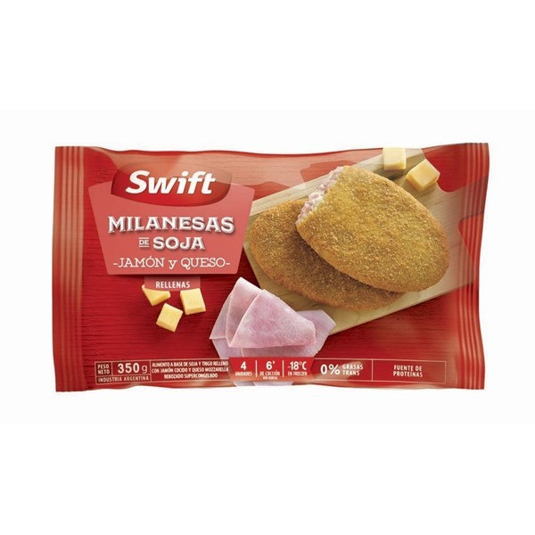 Milanesas De Soja Swift Jamon Y Queso X 350 Gr