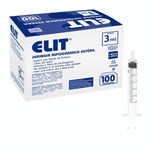 Jeringa Des. 3 ml S/Aguja Latex Free X100 - Elit #1