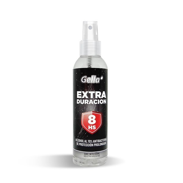 Gella Alcohol Liquido Spray Extra Duracion 8Hs 120 ml #1