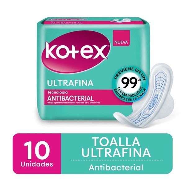 Kotex Toalla Femenina Antibacterial Ultrafina (10 Unidades) #1