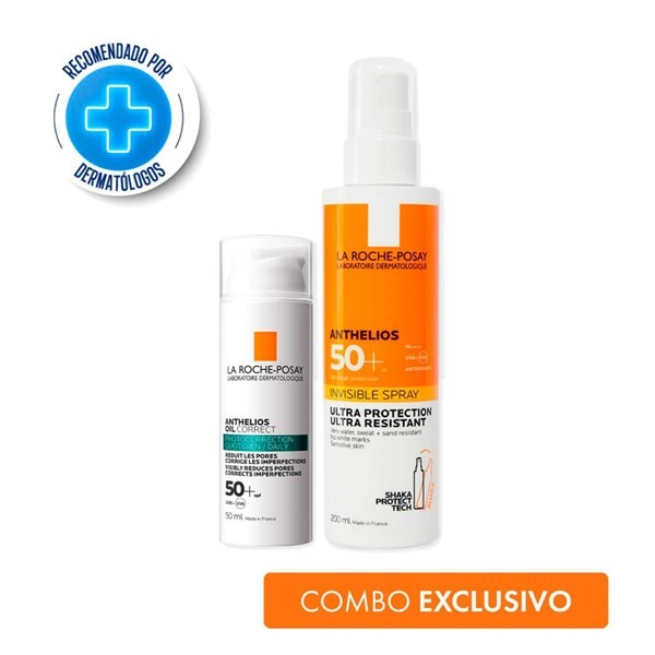 La Roche Posay Combo Protección Solar Anthelios Oil Correct + Spray Invisible #1