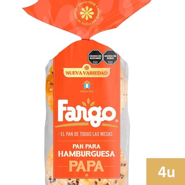 Pan para Hamburguesas Fargo Papa 4 U 210 g #1