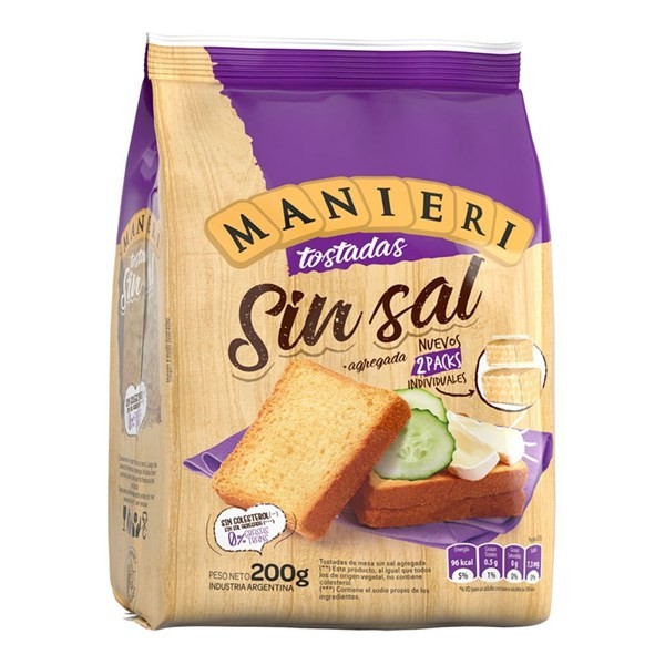 Generico Tostadas de Mesa Manieri Sin Sal 200 g #1