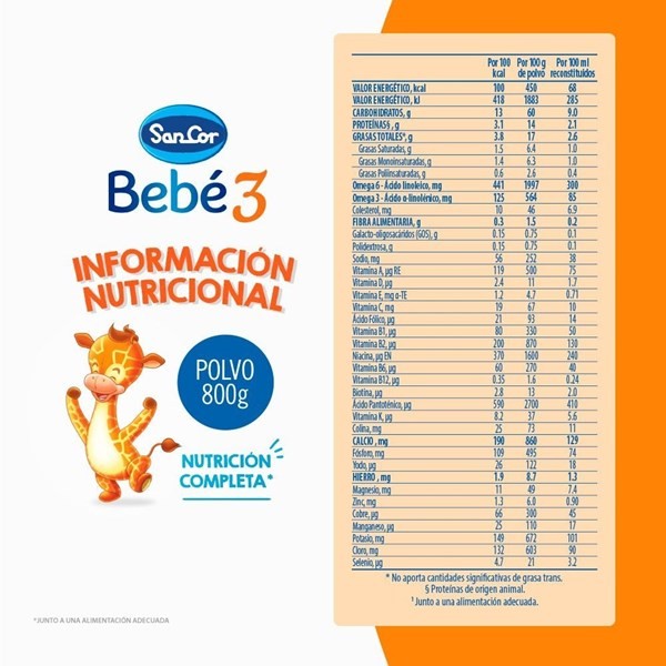 Sancor Bebé 3 Fórmula Láctea 800gr alt