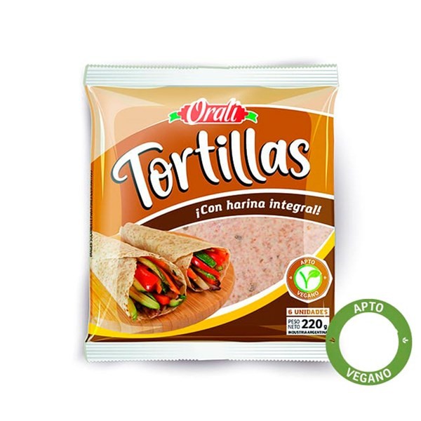 Tortillas Veganas Orali Integrales x 6 uni #1