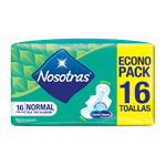 Toallitas Femeninas Nosotras Normal Tipo Algodón C/alas 16 u | Unico #1