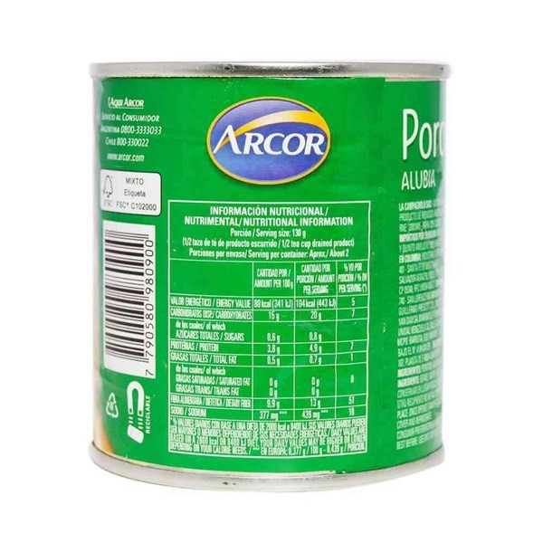 Porotos Alubia Arcor 320 gr alt