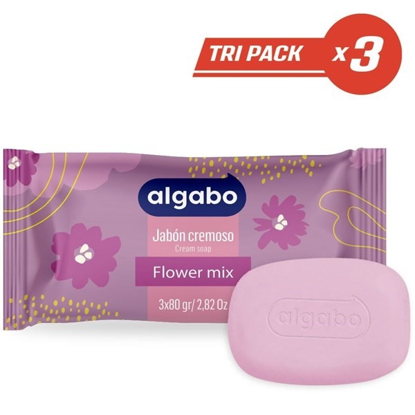 Algabo Jabón en Barra Cremoso Flower Mix x 80 gr (3 Unidades) #1