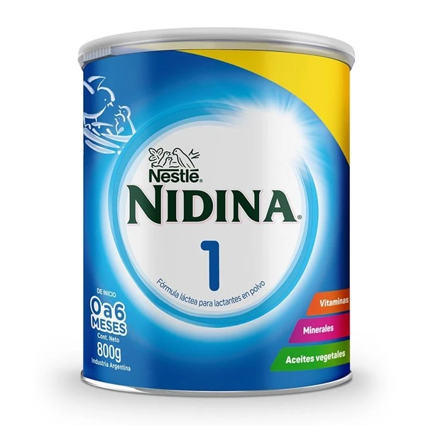 Nidina 1 Leche en Polvo Bebe de 0 a 6 meses Lata 800 gr