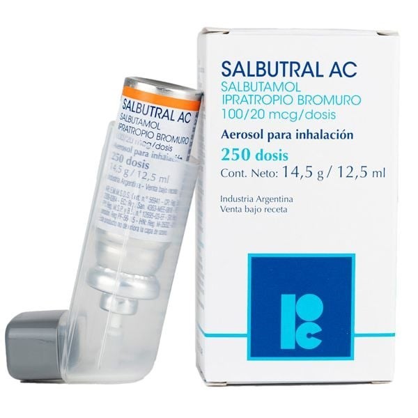 Salbutral Ac Aerosol | 250 dosis | 
Ipratropio + salbutamol