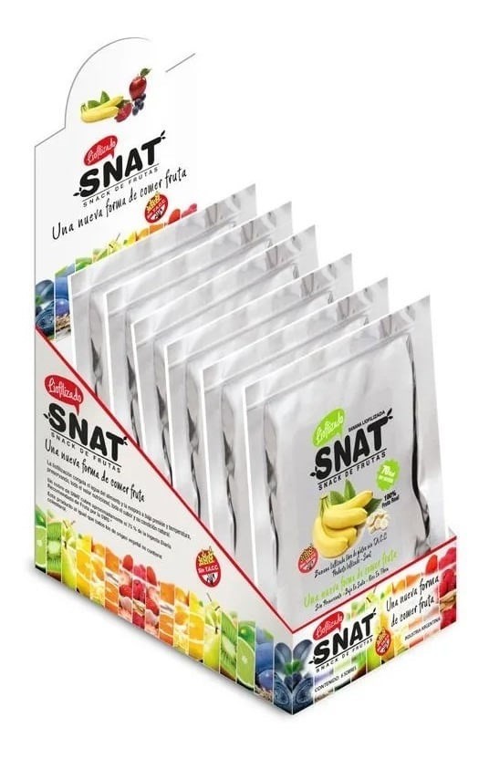 Snat Banana Liofilizada Display X6 Sobres 20 g Apto Vegano