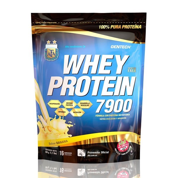 Gentech Proteina Whey Protein 7900 Afa Banana 500 gr #1