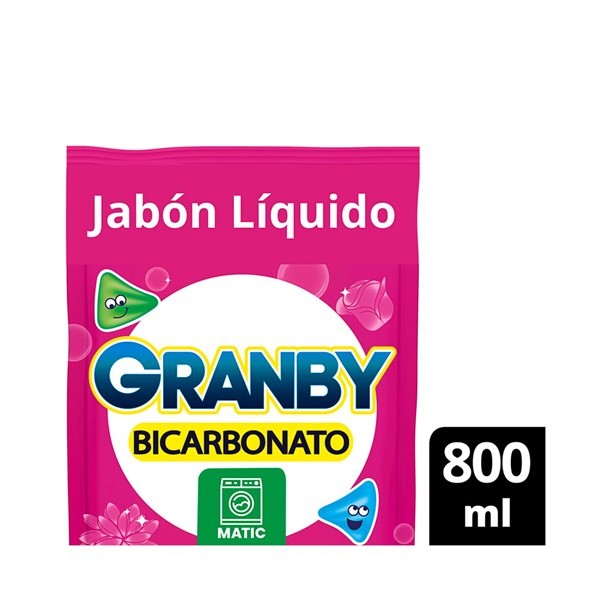 Jabón Líquido Para Ropa Granby Matic Rosas 800 Cc. #1