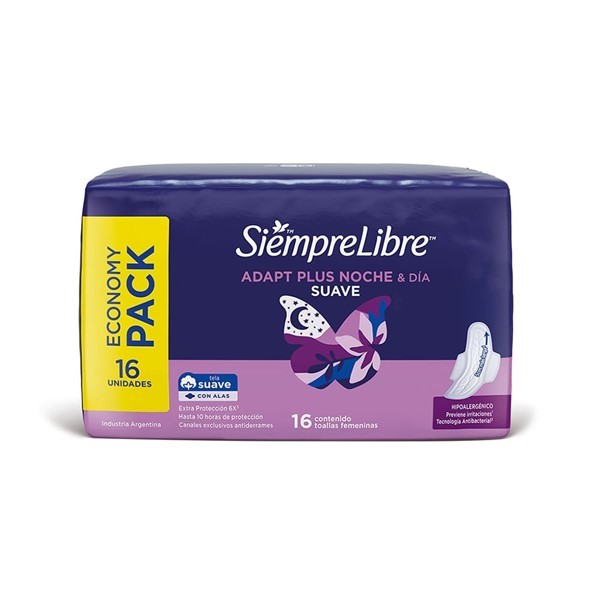 Siempre Libre Toallitas Femeninas Adapt Plus Noche Y Dia Con Alas #1