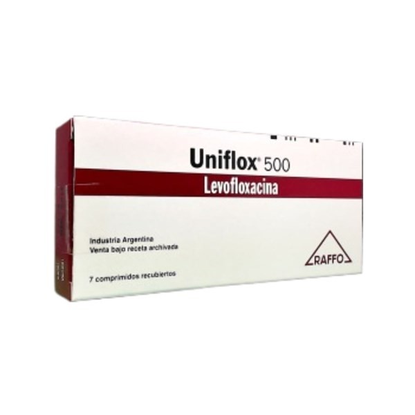 Raffo Uniflox 500 Mg Levofloxacina x 7 Comp Recubiertos Ranurados #1