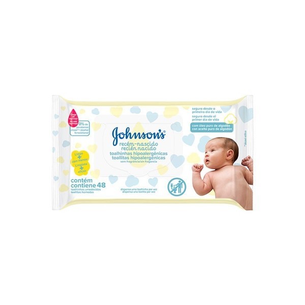 Toallas Húmedas Johnson's Baby Recién Nacido Sin Perfume X 48 Un alt
