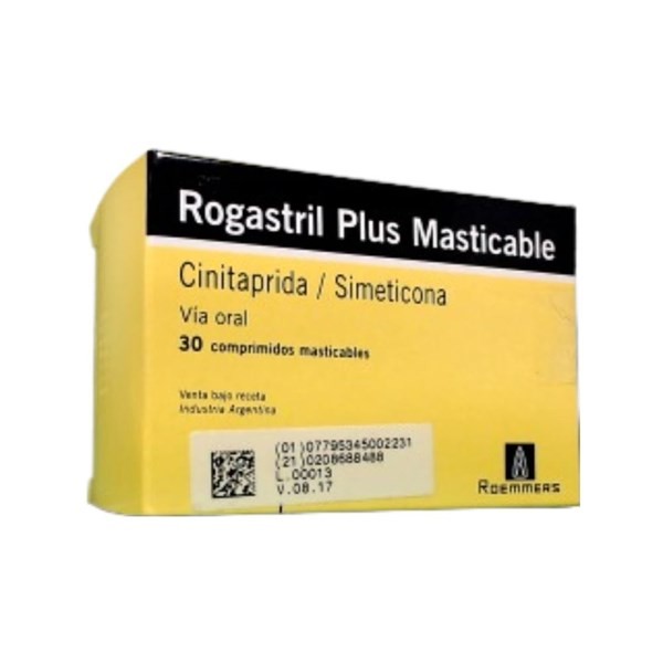 Roemmers Rogastril Plus Cinitaprida + Simeticona x 30 Comp Masticables