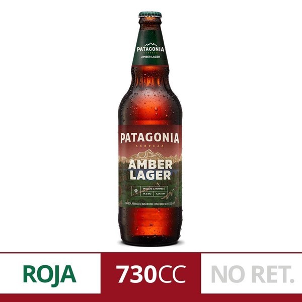 Cerveza Roja Patagonia Amber Lager 730 Ml Botella Descartable