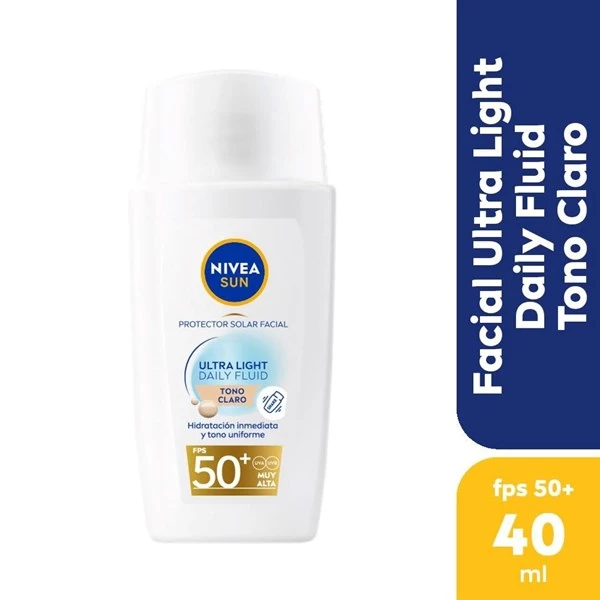 Nivea Sun Ultra Light Daily Fluid Tono Claro Fps 50+ x 40 ml