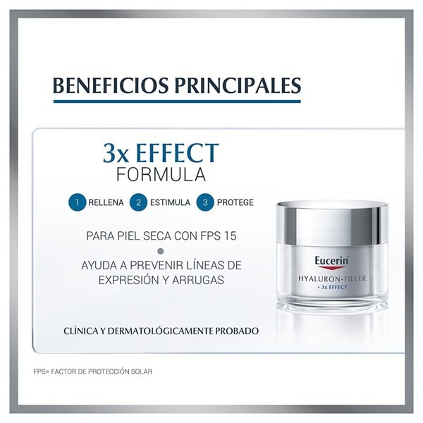 Eucerin Crema Antiarrugas de Día Hyaluron-Filler Piel Seca Fps 15 50 ml alt