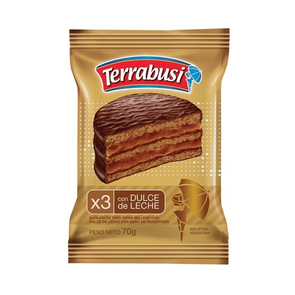 Alfajor Triple Negro Con Dulce De Leche Terrabusi 70 Gr alt