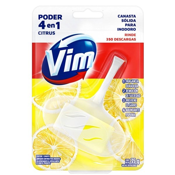Canasta Sólida Para Inodoro Vim Citrus 4 en 1 35 gr alt