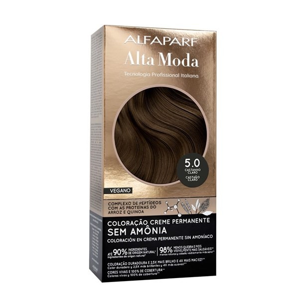 Alfaparf Alta Moda Kit de Coloracion Sin Amoniaco Color 5.0 Castano Claro